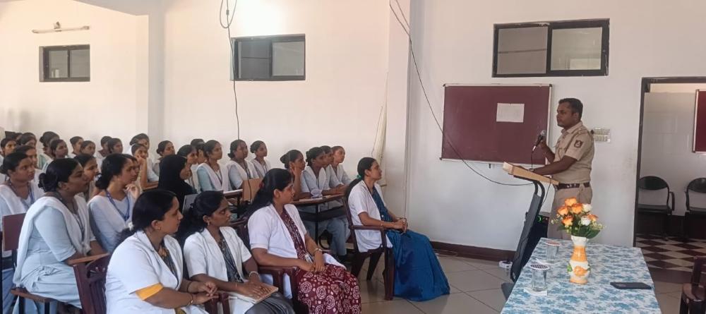 Murdeshwar police conducts awareness session on cyber crime at RNS nursing college
