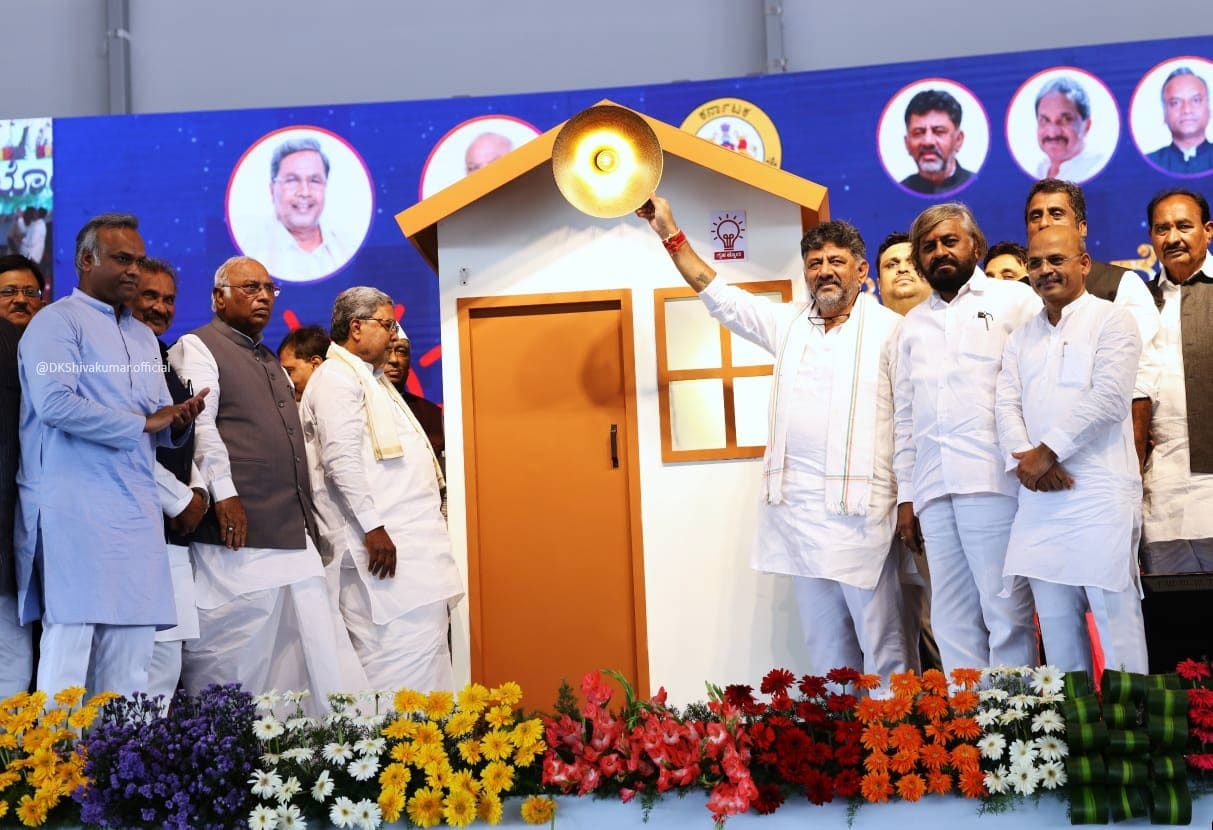 Karnataka govt formally launches ‘Gruha Jyothi’ free power scheme, CM & Kharge target PM Modi