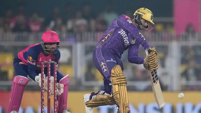 KKR defeats Rajasthan Royals by eight wickets
